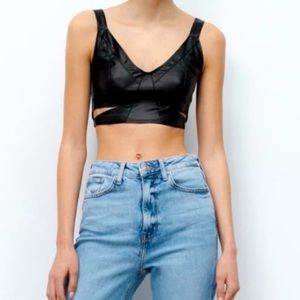 Zara leather crop top